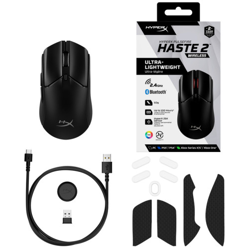 Беспроводная мышь HyperX Pulsefire Haste 2: скорость и стиль в черном исполнении