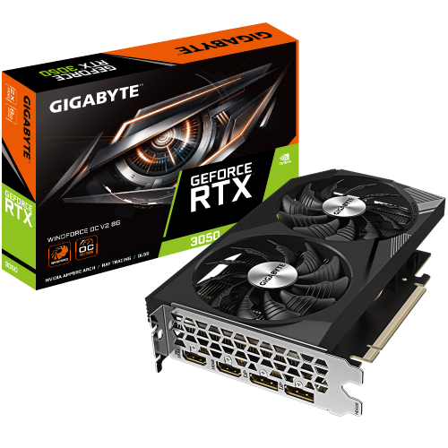 Gigabyte GeForce RTX3050 8Gb WINDFORCE OC V2 (GV-N3050WF2OCV2-8GD)