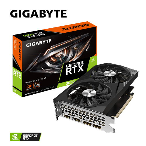 Gigabyte GeForce RTX3050 8Gb WINDFORCE OC V2 (GV-N3050WF2OCV2-8GD)