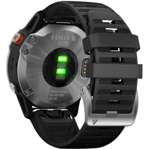 Garmin Fenix 6 Solar Silver with black band (010-02410-00)