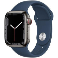 Apple Watch Series 7 GPS + Cellular 41mm Graphite S. Steel Case w. Abyss Blue S. Band (MKHJ3)