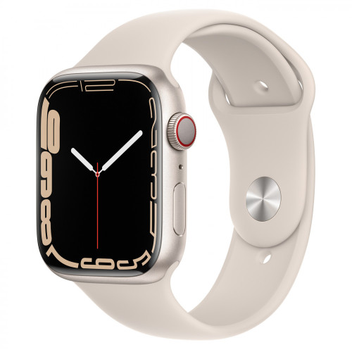 Apple Watch Series 7 GPS + Cellular 45mm S. Aluminum Case w. Starlight S. Band (MKJ83)