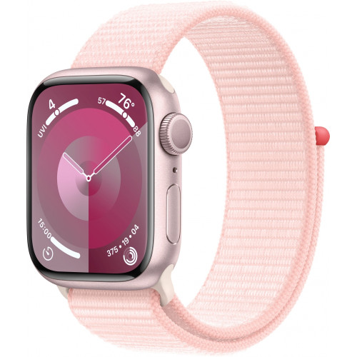 Apple Watch Series 9 GPS 45mm Pink Aluminum Case w. Light Pink S. Loop (MR9J3)