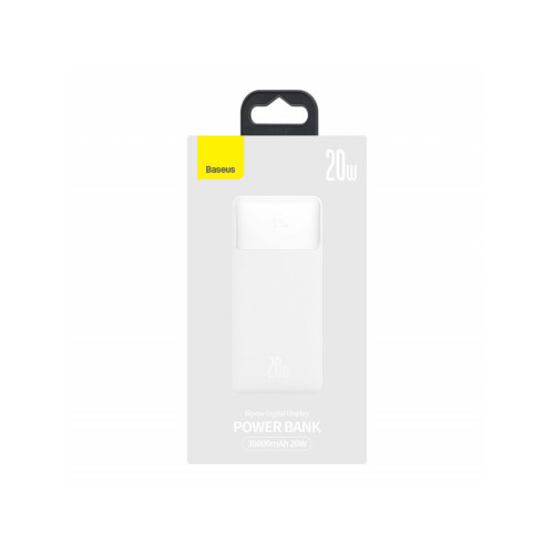 Baseus Bipow Digital Display 20W Power Bank - 30000mAh White