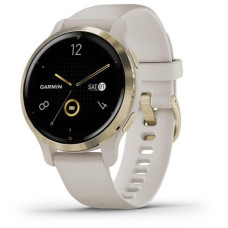 Garmin Venu 2S Light Gold Stainless Steel Bezel with Light Sand Case and Silicone Band (010-02429-01)