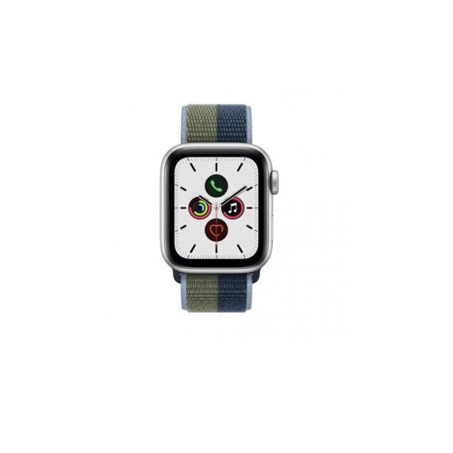 Apple Watch SE GPS + Cellular 40mm Silver Aluminum Case w. Abyss Blue/Moss Green S/Loop (MKQM3)