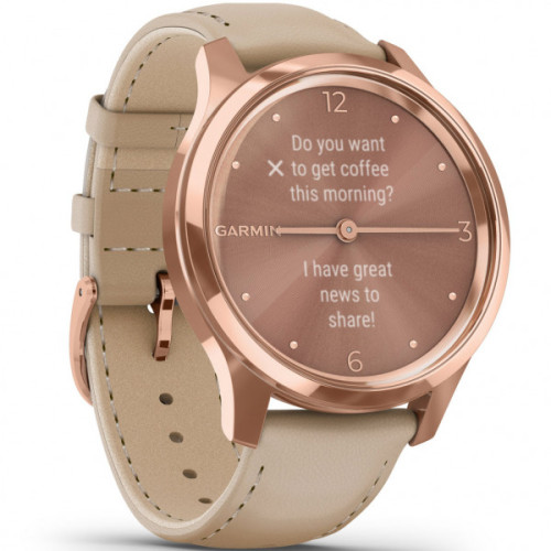 Garmin vivomove Luxe Rose Gold-Beige Leather (010-02241-21)