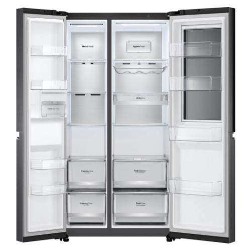 LG GC-Q257CBFC: компактный двухдверный холодильник.