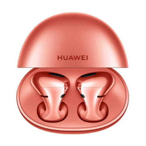 Nail Your Style with HUAWEI Freebuds 5 in Coral Orange!