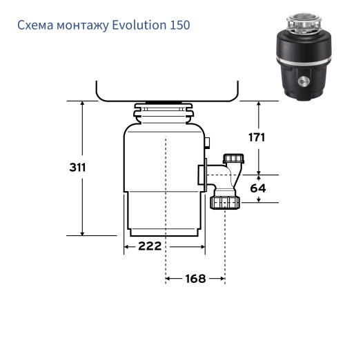 Характеристики In-Sink-Erator Model Evolution 150