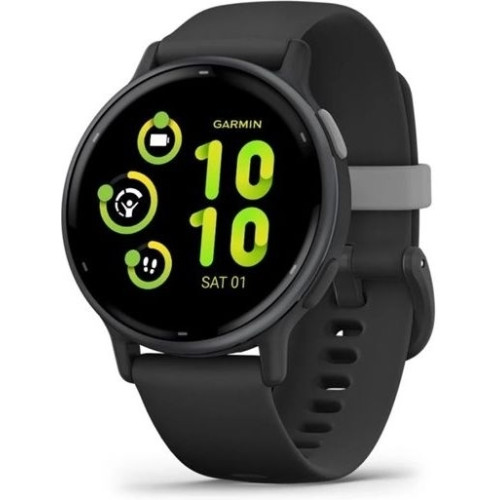 Garmin vivoactive 5 Slate Aluminum Bezel with Black Case and Silicone Band (010-02862-10)