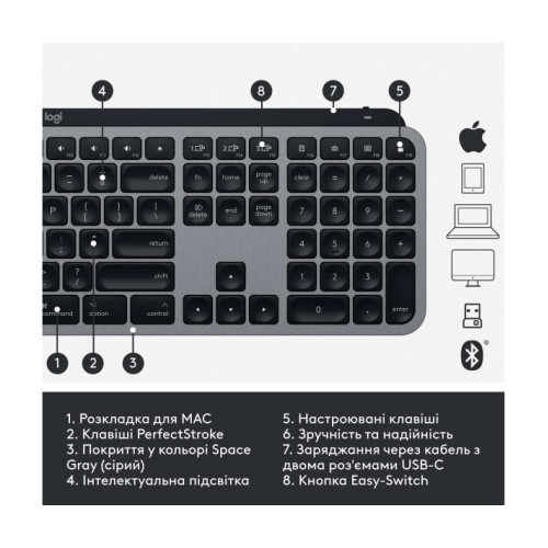 Logitech MX Keys for Mac Space Gray (920-009558)