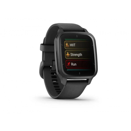 Garmin Venu Sq 2 – Music Edition Slate Aluminum Bezel with Black Case and Silicone Band (010-02700-00/10)