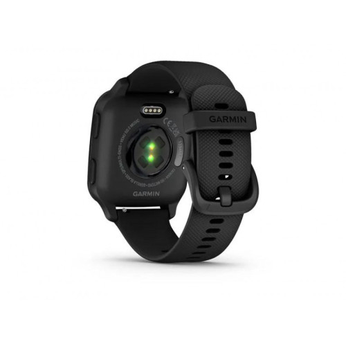 Garmin Venu Sq 2 – Music Edition Slate Aluminum Bezel with Black Case and Silicone Band (010-02700-00/10)