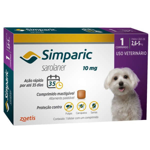 Simparica Средство от блох и клещей для собак 2,5-5 кг, 10 мг (1 таблетка)