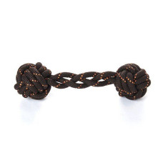PetPlay Tug Barbell Rope Toy Плетена іграшка для собак перетяжка 2 м'ячі велика коричнева