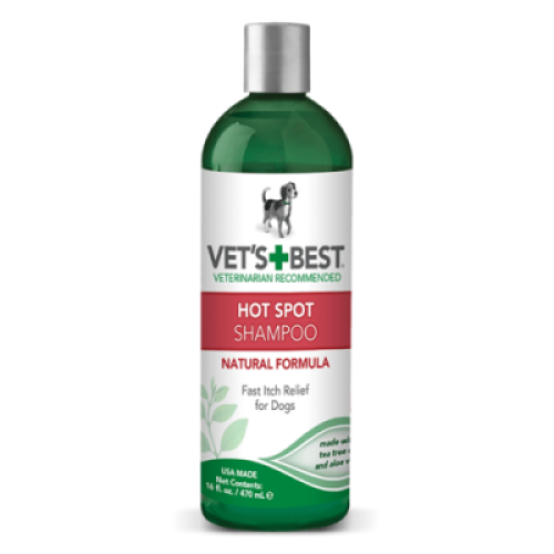 VET`S BEST Hot Spot Shampoo- Шампунь проти свербіння і подразнень для собак, 470 мл