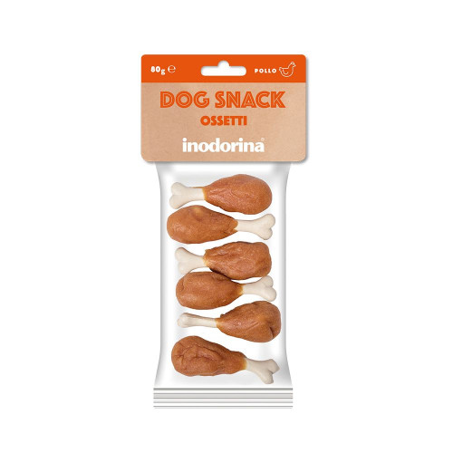 Inodorina dog snack ossetti pollo ласощі для собак куряча ніжка 80г