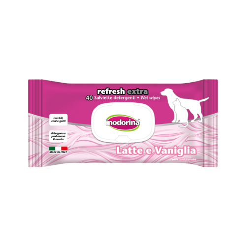 Inodorina extra Latte e Vaniglia вологі серветки з молоком та ваніллю 40 шт