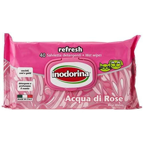 Inodorina Refresh Серветки для собак з ароматом троянди 40шт