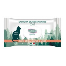 Inodorina Bio con erba gatta e lino вологі біорозкладні серветки для довгошерстих котів з м`ятою та