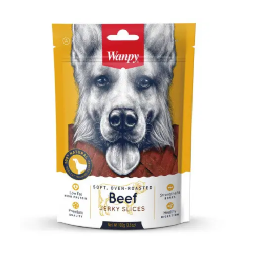 Wanpy beef jerky slices - Соломка з в'яленої яловичини ласощі для собак 100 г