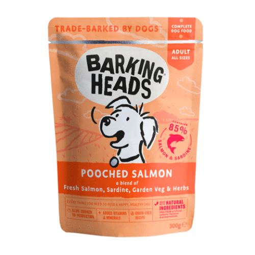 BARKING HEADS Pooched Salmon - Вологий корм для собак "Мисочку оближеш" з лососем і сардинами - пауч