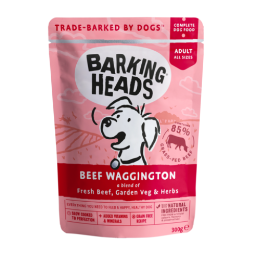 BARKING HEADS Beef Waggington - Вологий корм для собак "Вуф-Строганов" з яловичиною - пауч 300 г