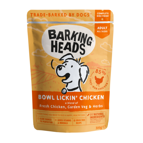 BARKING HEADS Bowl Lickin Chicken - Влажный корм для собак "До последнего кусочка" с курицей - пауч 300 г