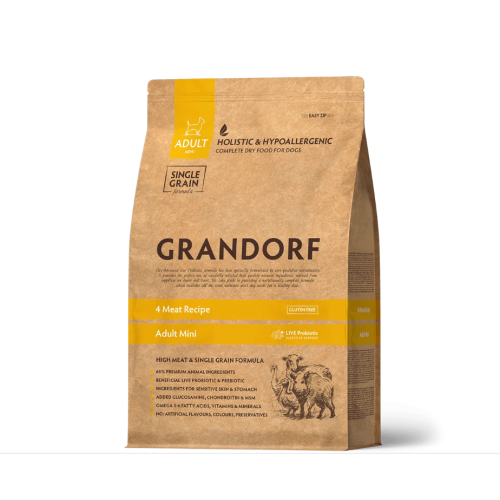 Grandorf Грандорф 4 Meat Adult Mini Breeds - Грандорф сухий комплексний корм для дорослих собак міні