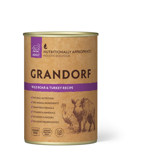 Grandorf Влажный корм для собак с мясом дикого кабана и индейкой, 400 г