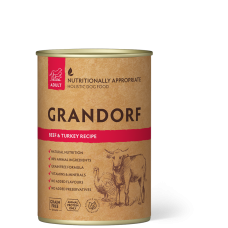 Grandorf Вологий корм для собак з яловичиною та індичкою, 400 г