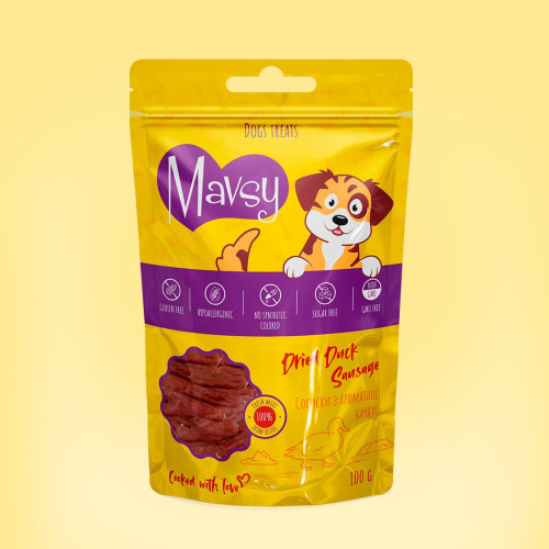 MAVSY Duck sausage for dogs - Сосиски з ароматної качки для собак, 100г