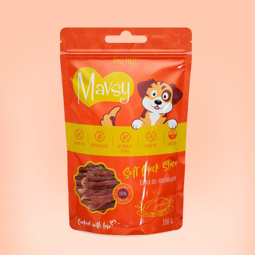 MAVSY Soft Duck Slice for dogs - Качка по-пекінські для собак, 100г
