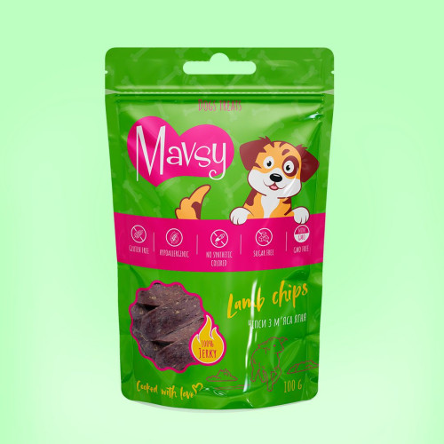 MAVSY Lamb chips for dogs - Чипсы из ягнятины для собак, 100г