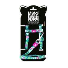 Max Molly Cat Harness/Leash Set - Tropical/1 Size - Набір шлеї та повідця для котів з принтом тропік