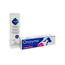 Orozyme - Гель для зубів і ясен для тварин, 0,07 кг + Plaqtiv+ Oral Care Oral Spray (Vanilla Mint) 6