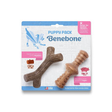Benebone Puppy 2-Pack Maplestick Zaggler Bacon - Набор из двух жевательных игрушек для собак со вкусом бекона