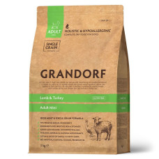 Grandorf Lamb and Turkey Adult Mini Breeds - Грандорф сухой комплексный корм для взрослых собак мелких пород с ягненком и индейкой 1 кг