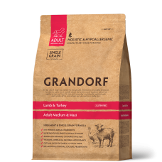 Grandorf Lamb & Turkey Adult Medium and Maxi Breeds - Грандорф сухой комплексный корм для взрослых собак средних и крупных пород с ягненком и индейкой 1 кг