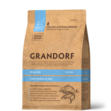 Grandorf White Fish Adult Medium and Maxi Breeds - Грандорф сухий комплексний корм для дорослих собак середніх та великих порід з рибою 10 кг (10 упаковок по 1 кг)