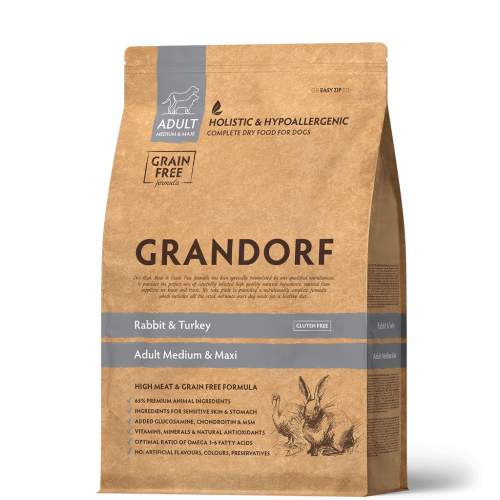Grandorf Rabbit and Turkey Adult Medium & Maxi Breeds - Грандорф сухий комплексний корм для дорослих