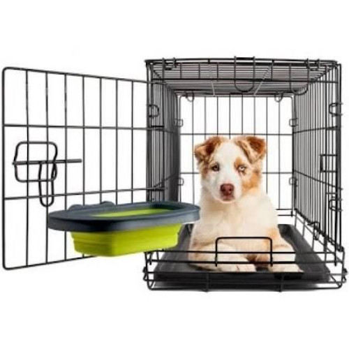 DEXAS Collapsible Kennel Bowl - Миска складная с креплением на клетку, 26х21.6х3.7, 600 мл, Фиолетовая