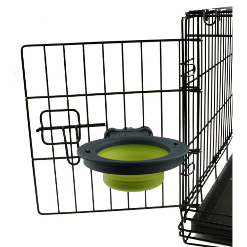 DEXAS Collapsible Kennel Bowl - Миска складная с креплением на клетку, 240 мл, Голубой