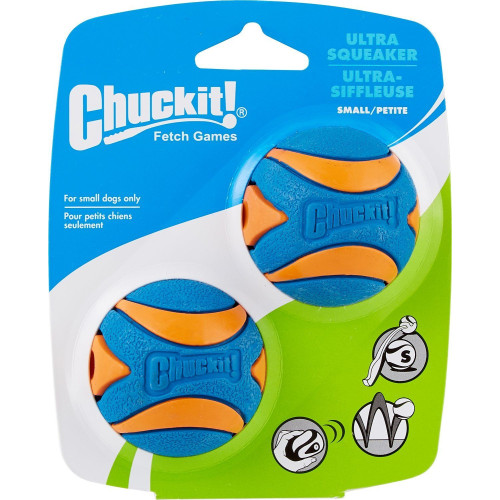 Chuckit Ultra Squeaker Ball M 6 cm - Набор из двух мячей Чакит с ультразвуком, 1 шт