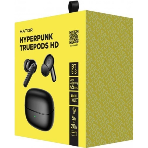 Наушники TWS HATOR Hyреrpunk Truepods HD Black (HTA-435)