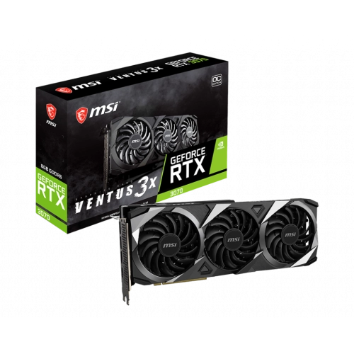 Видеокарта MSI GeForce RTX 3070 8GB GDDR6 Ventus 3X Plus OC (RTX 3070 VENTUS 3X PLUS 8G OC LHR)