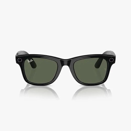Ray-ban Meta Wayfarer Shiny Black/G15 Green (Large)