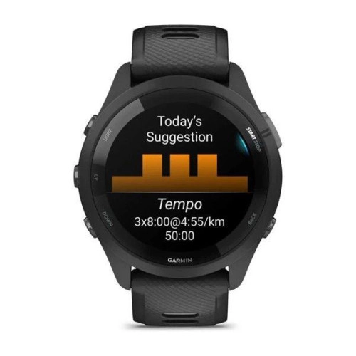 Garmin Forerunner 265: Sleek Black Design with Enhanced Tracking