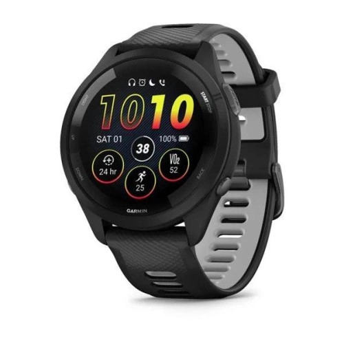 Garmin Forerunner 265: Sleek Black Design with Enhanced Tracking
